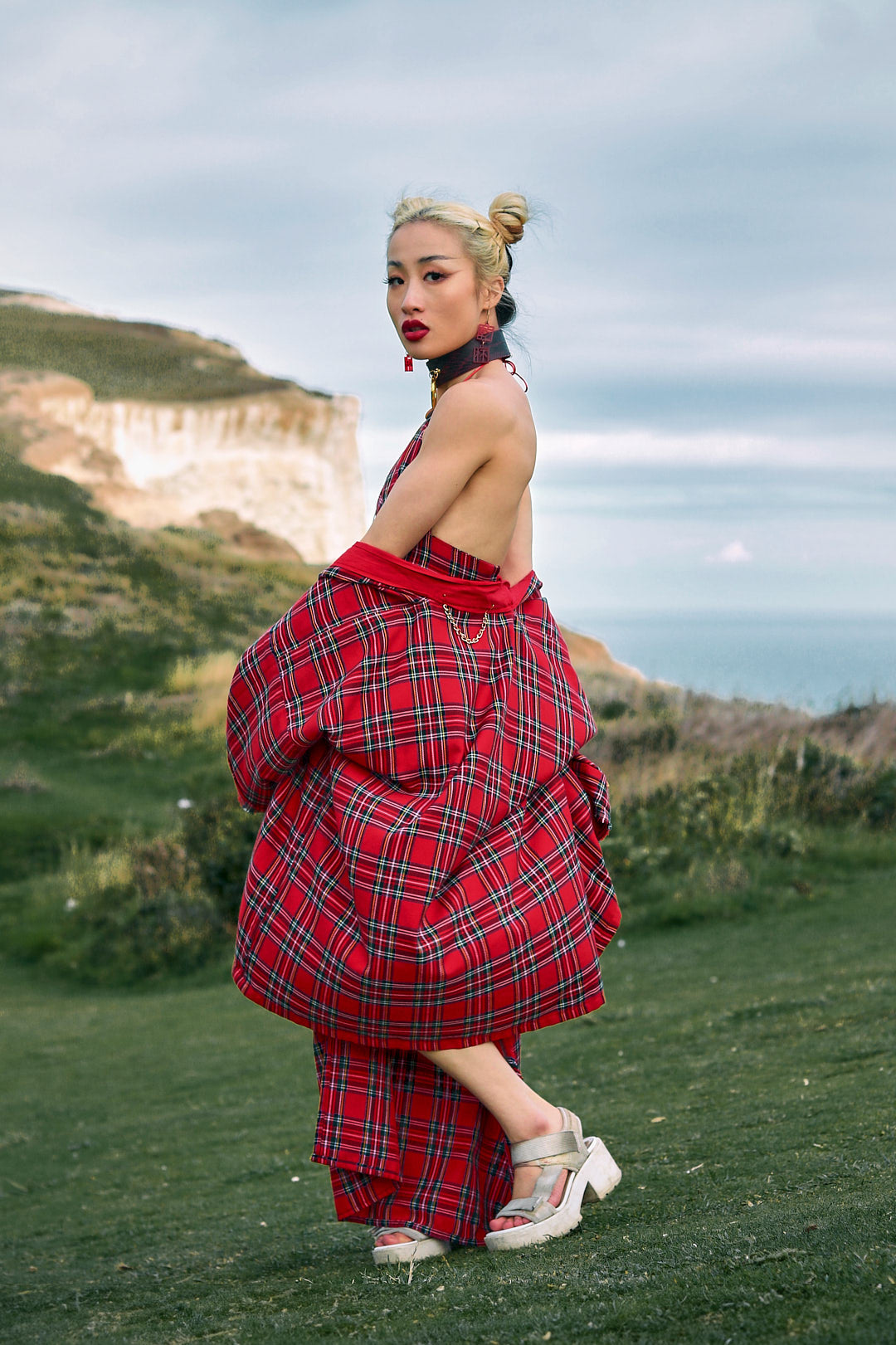 Punk Tartan Kimono • Made To Order • Gold Trimmings Inside Pockets • LOH