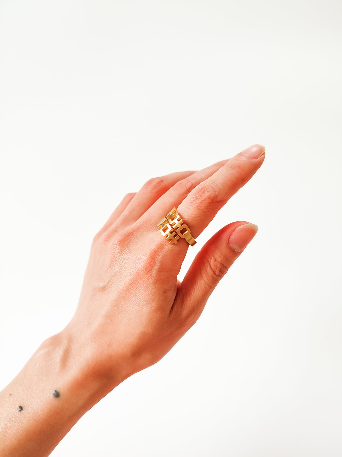 Double Happiness 囍 Stainless Steel 18k gold plated ring