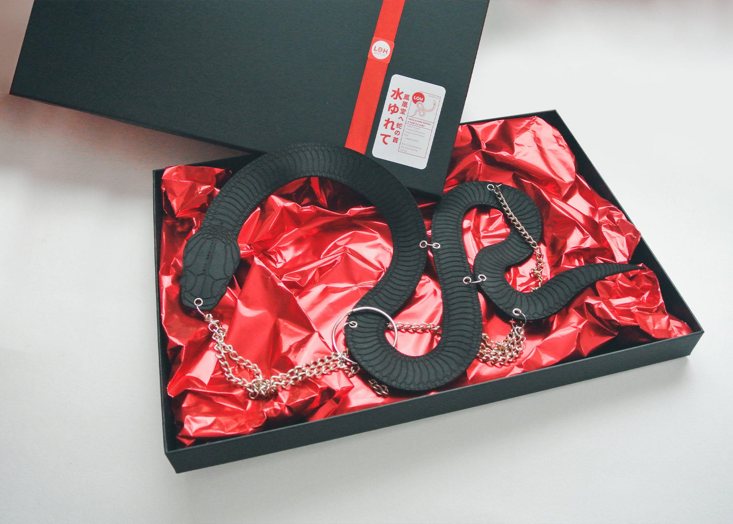 Fashion Harness Leather Ornate Fetishwear • Black Mamba Snake • Made To Order • LOH