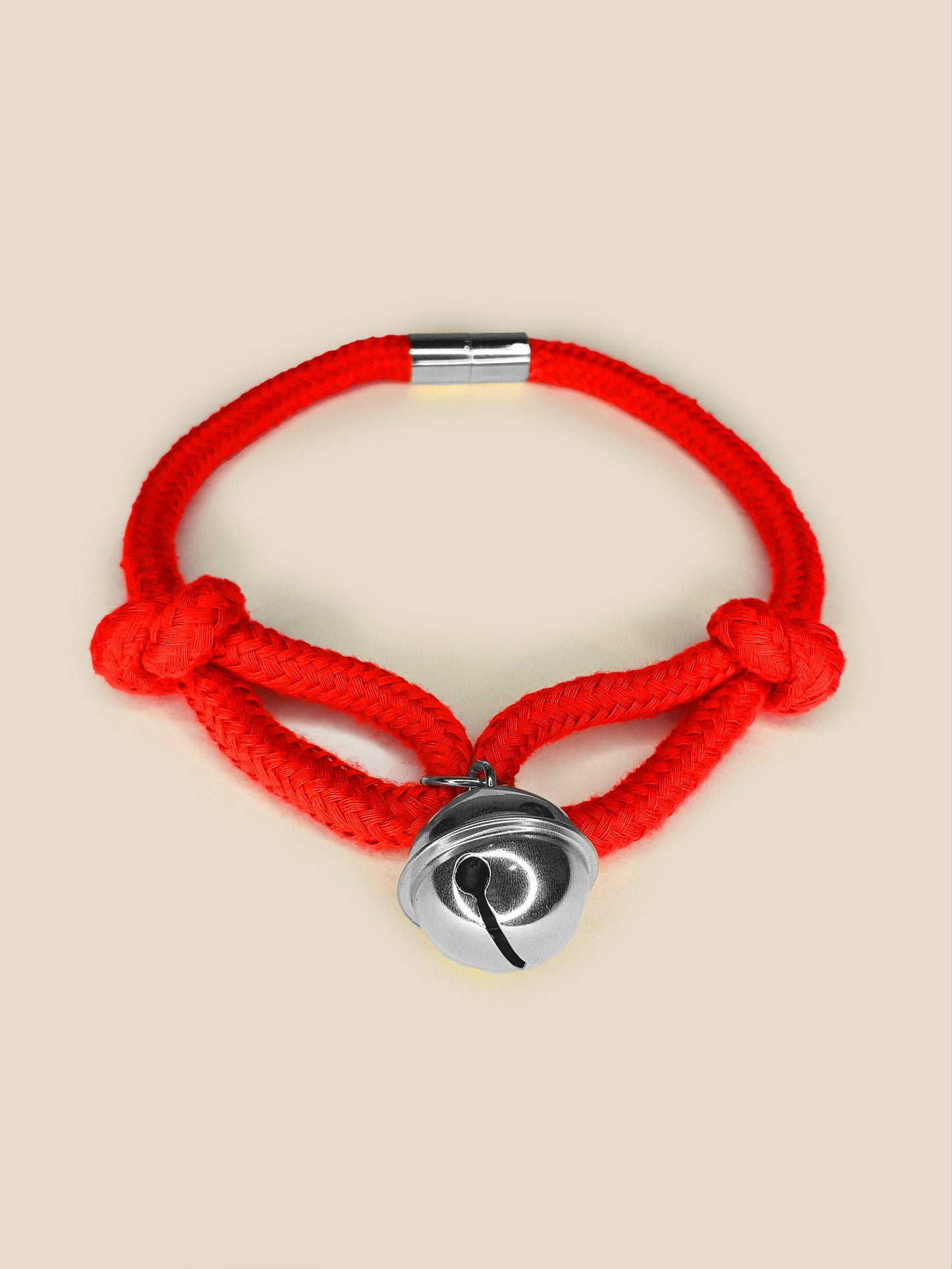 Rope Bell Choker • Maneki Neko • GOLD / SILVER & Red or Black • Magnetic • Adjustable • With Velvet Gift Bag • LOH
