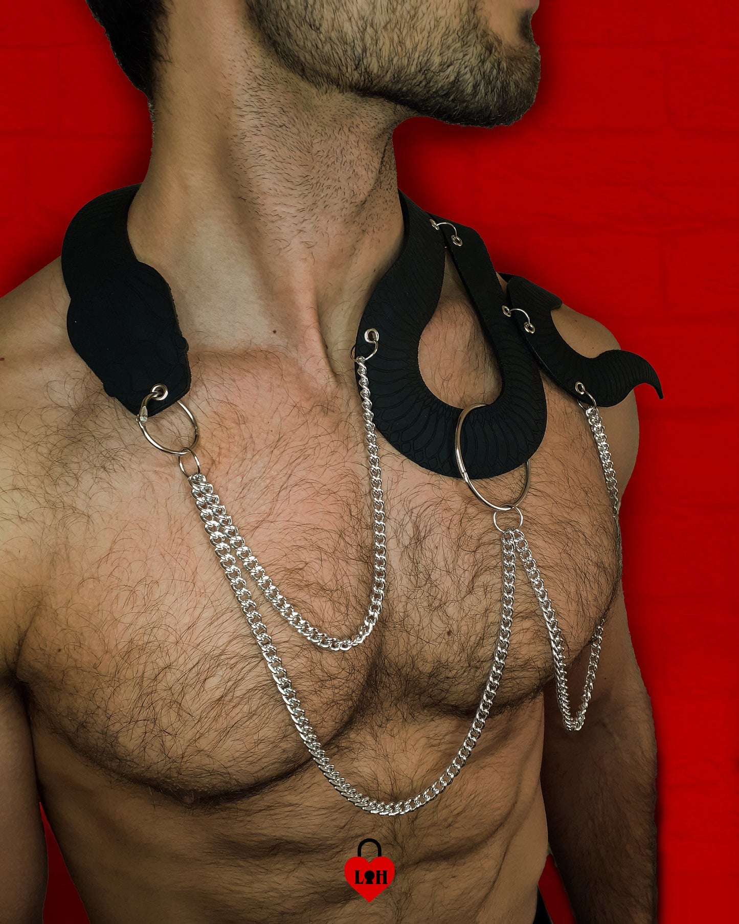 Fashion Harness Leather Ornate Fetishwear • Black Mamba Snake • Made To Order • LOH