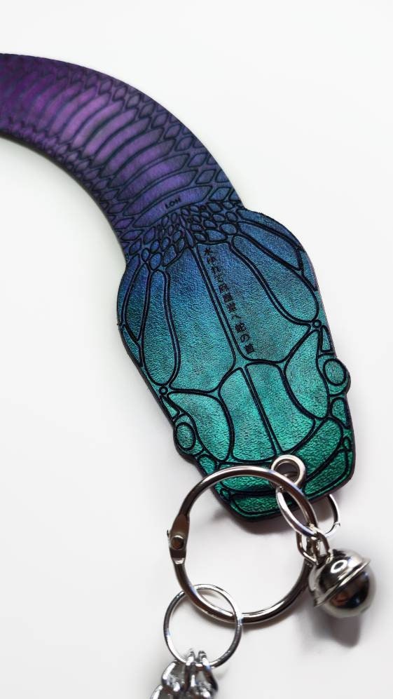 Fashion Harness Leather Ornate Fetishwear • Iridescent Rainbow SNAKE • Made To Order • LOH