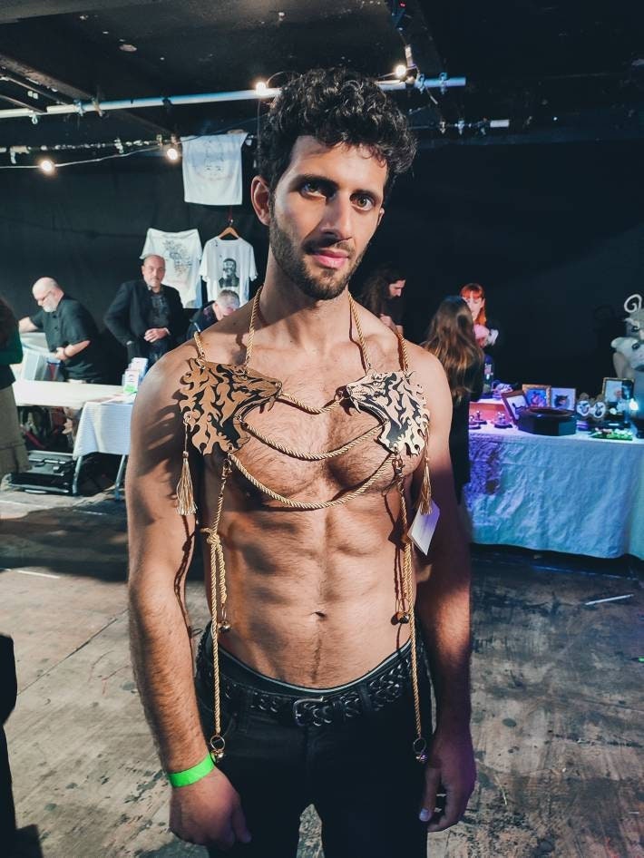 Tiger Harness • Genuine Leather gold black • Regal Military Inspired • Festival Halloween Fetishwear • LOH