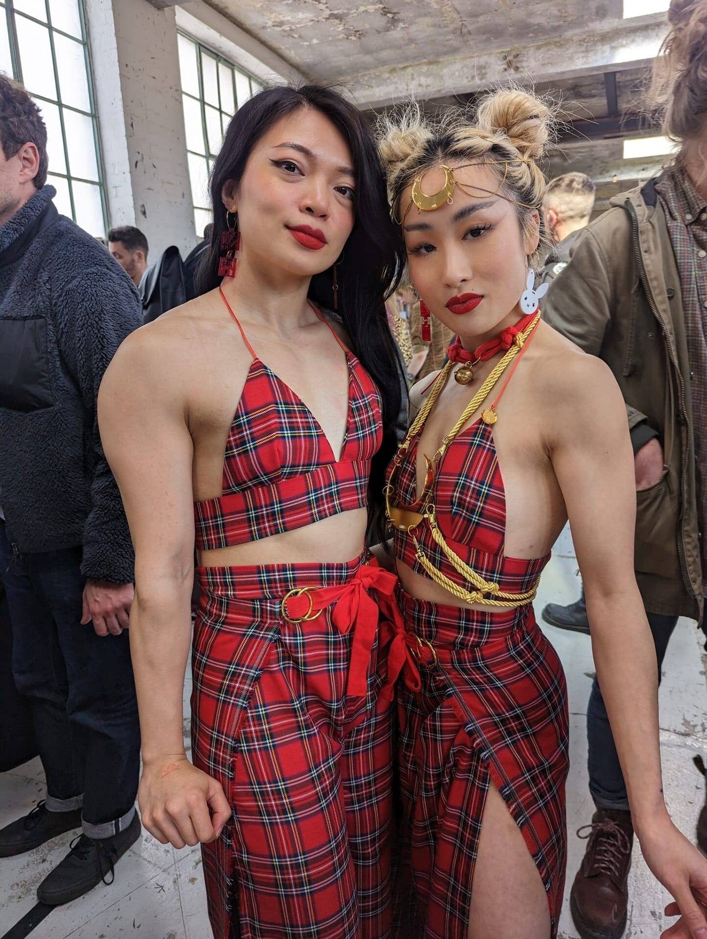 Punk Tartan Plaid Red Top Bralette Crop Top Bustier • LOH