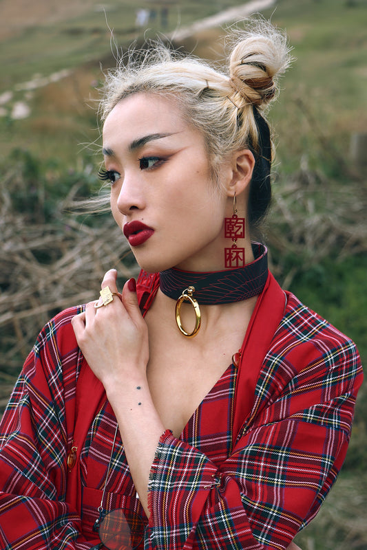 Punk Tartan Kimono • Made To Order • Gold Trimmings Inside Pockets • LOH