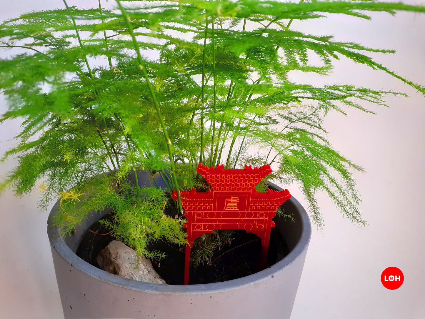 Chinatown Gate Plant Decoration Accessory • Gift Card • House Plant Gifts • Pillarbox Red
