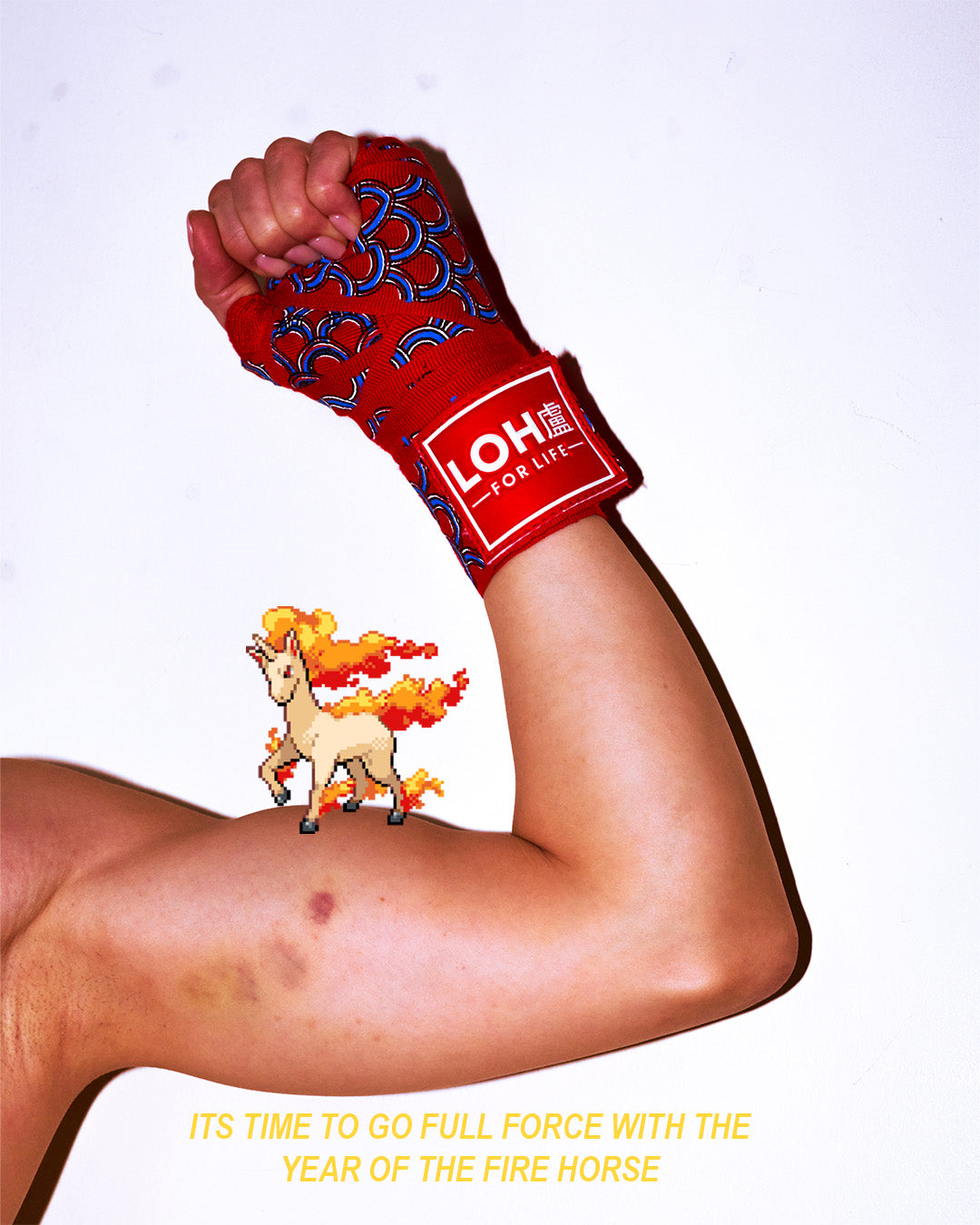 Asian Style Cotton Boxing Hand Wraps for Muay Thai & Kickboxing • Red & Blue Dragon Scales Print • Seigaiha wave sea pattern