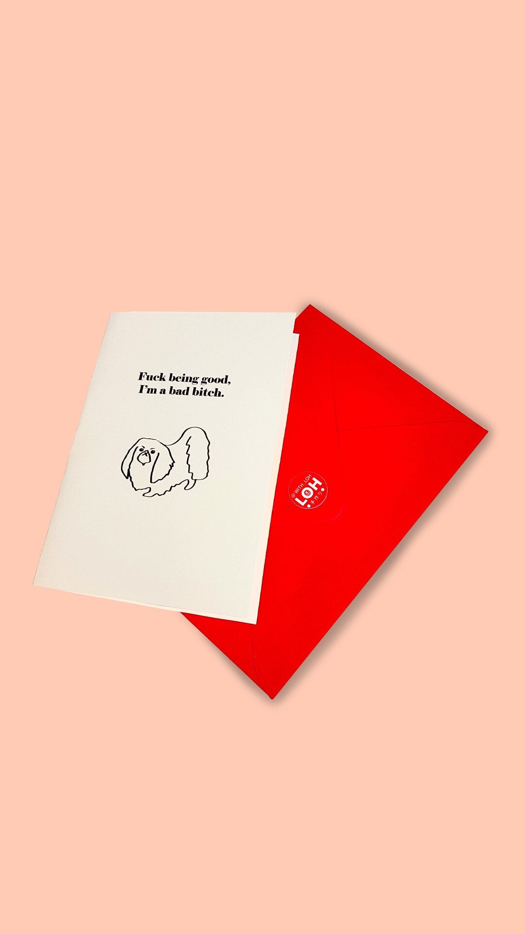 That's My Best Friend She A Real Bad Bitch Novelty Card • Cute Cats & Dogs Illustration • Doja Cat • Gen Z Millennial Jokes