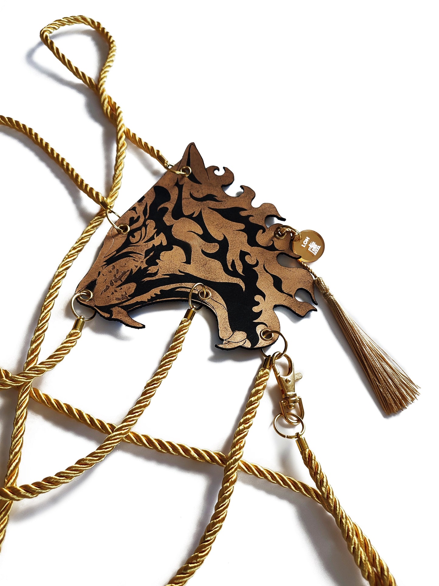 Tiger Harness • Genuine Leather gold black • Regal Military Inspired • Festival Halloween Fetishwear • LOH
