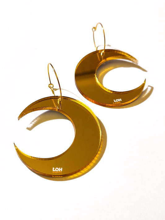 LUNA • Crescent Moon Earrings Gold