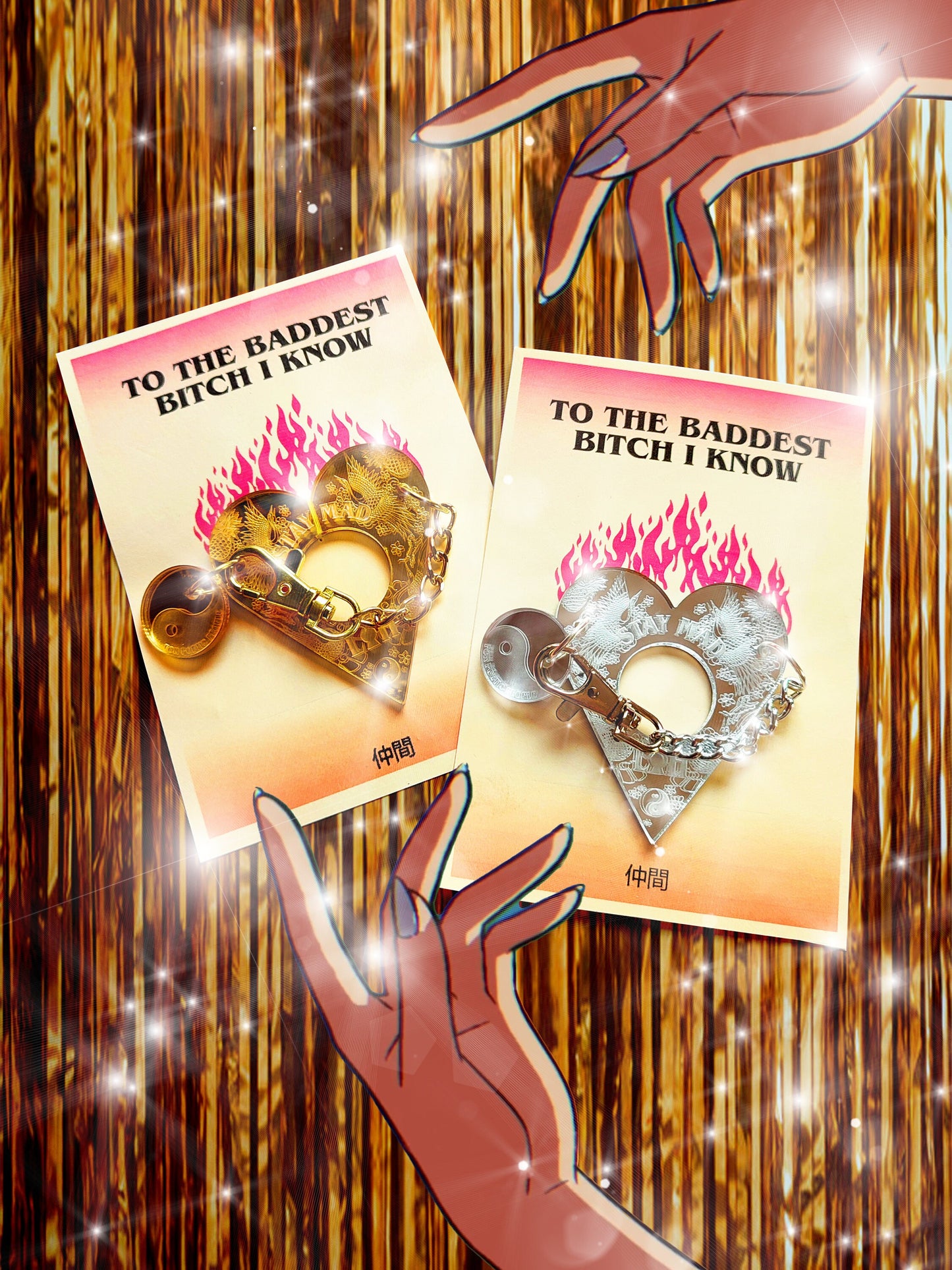 STAY MAD Heart Keychain • 'To the baddest bitch I know' • Best Friend Gift • LOH